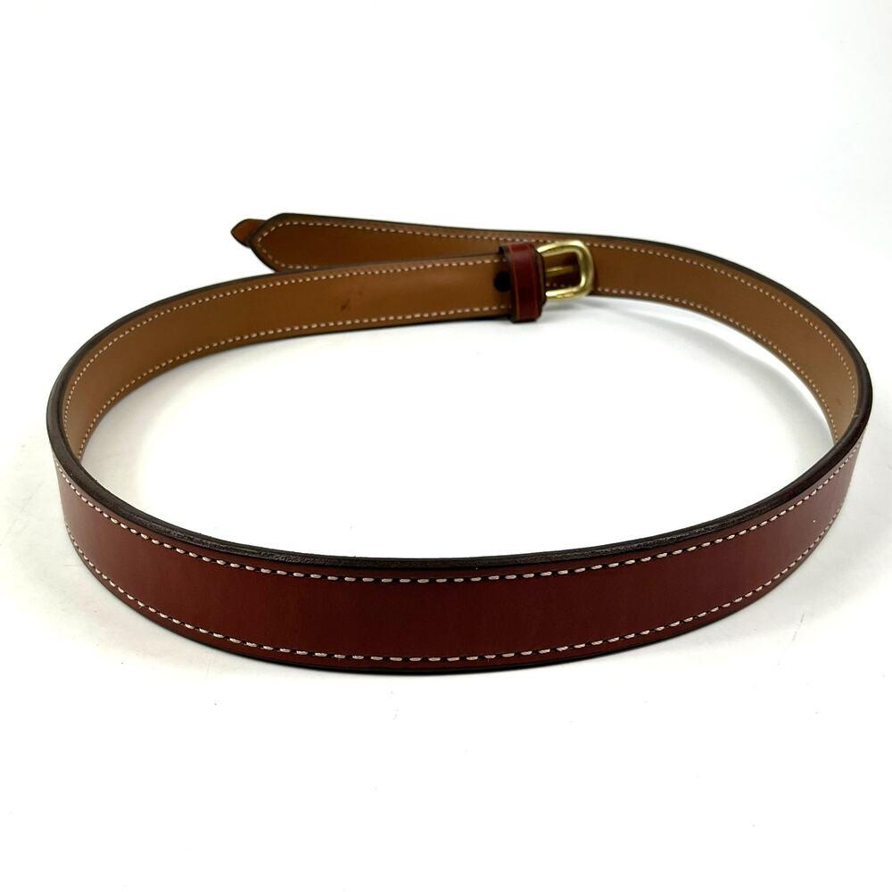 Aker NRA Walker Ranger Belt Sz46 Brown Leather Brass Buckle Made in USA B10-46 - Picture 3 of 12
